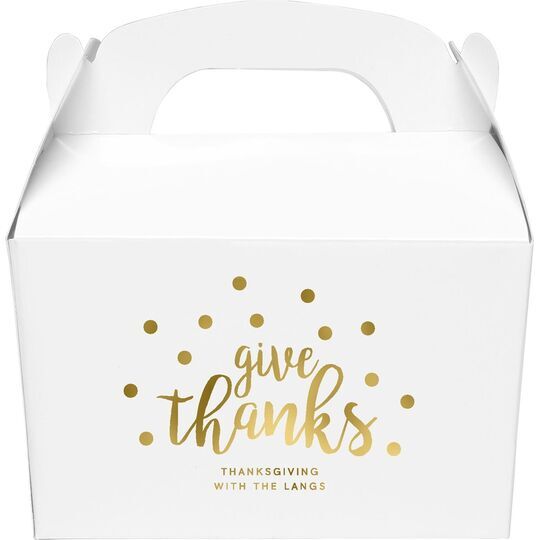 Confetti Dots Give Thanks Gable Favor Boxes